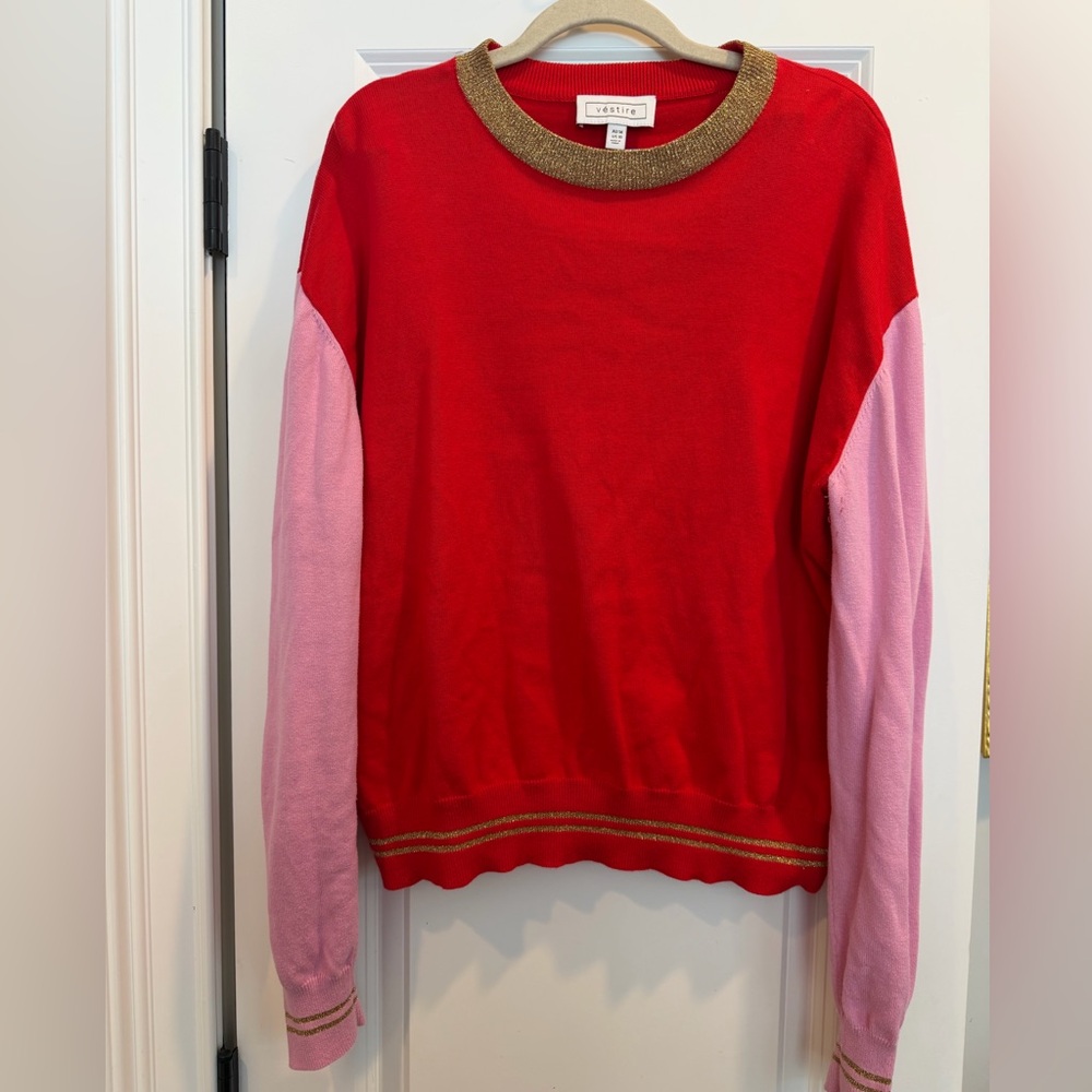 Vestire Australia Red and Pink Crew Neck Sweater